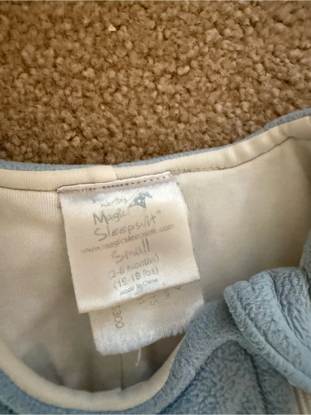 Magic Merlin Light Blue Fleece Baby Sleepsuit